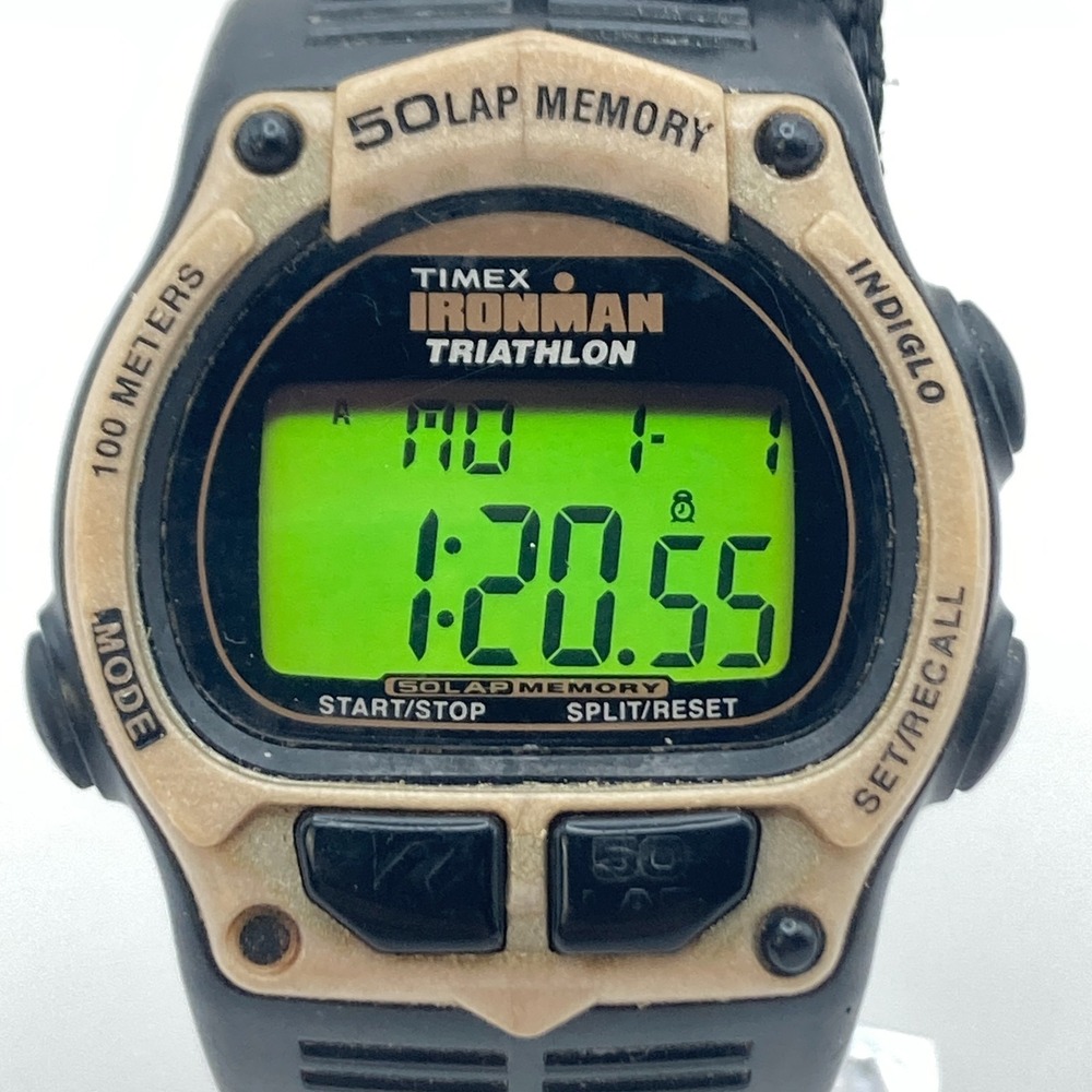 Vintage Timex Ironman Triathlon Men's Watch 37mm 50 Lap Indiglo 100M New Battery - Picture 2 of 16